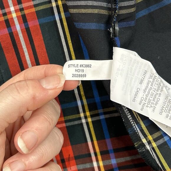 J Crew Top Womens 2 Stewart Tartan Plaid‎ NWT Organic Cotton Poplin Holiday - Picture 13 of 13
